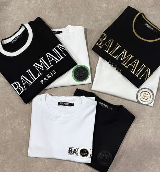 Camisetas Balmain pretas e brancas, peças de atacado JR ONE
