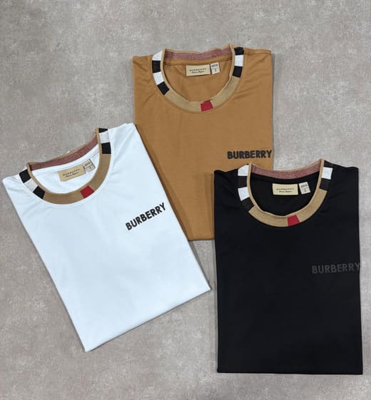 Camisetas Burberry em três cores, peças de atacado JR ONE